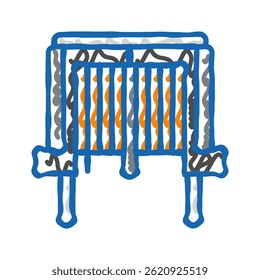 Vector de dibujo de icono de doodle de ingeniero eléctrico de inductor. signo de ingeniero eléctrico de inductor. ilustración de símbolo aislado