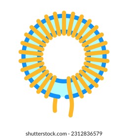 inductor electronic component color icon vector. inductor electronic component sign. isolated symbol illustration