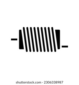 inductor electronic component glyph icon vector. inductor electronic component sign. isolated symbol illustration