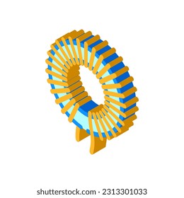 inductor electronic component isometric icon vector. inductor electronic component sign. isolated symbol illustration