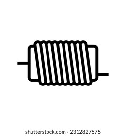 inductor electronic component line icon vector. inductor electronic component sign. isolated contour symbol black illustration
