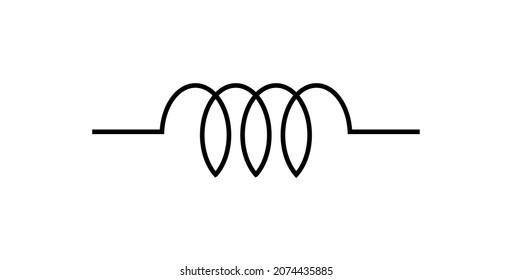 inductor symbol icon in electricity. vector illustration