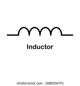 inductor symbol icon in electricity. vector illustration