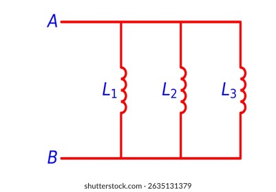 Inductors are parallel circuit electrical, illustration For various educational projects 
