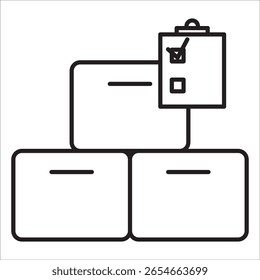 Vetor de contorno de ícone de estoque da indústria