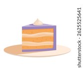 Indulge in a delectable layered cake slice with luscious cream, served on a plate, a sweet treat for any occasion