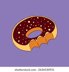 Indulge in a deliciously delightful Chocolate Donut topped generously with colorful sprinkles