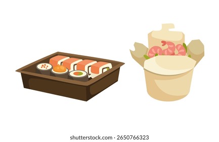 Entregue-se à delícia de Sushi e bolinhos, perfeito para os amantes de comida Entusiasta