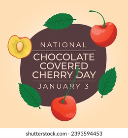 Indulge in Delight: Vector Design Template for Chocolate Covered Cherry Day. Celebrate this sweet occasion with a deliciously themed graphic.