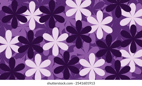 Indulge in a dreamy world of purple floral patterns. Our design is a soothing and elegant escape.