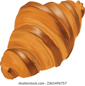 Indulge in the mouthwatering allure of our "Golden Croissant Delight" illustration. This high-quality PNG image captures the essence of a freshly baked croissant, with its golden-brown crust, delicate