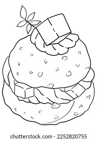 Indulge in the mouthwatering sweetness of a mango dessert with this delectable coloring page! Illustrated with intricate outlines, this design is perfect for adults and children.