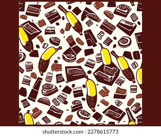 Indulge in the perfect blend of sweetness with our banana and chocolate inspired packaging designs!,packaging featuring bananas and chocolate,food and beverage packaging design