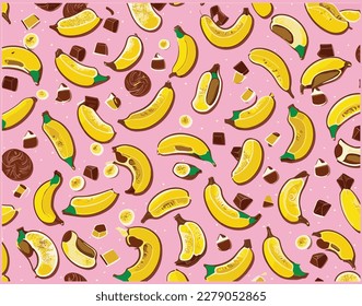 Indulge in the perfect blend of sweetness with our banana and chocolate inspired packaging designs!,packaging featuring bananas and chocolate,food and beverage packaging design