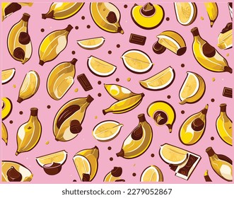 Indulge in the perfect blend of sweetness with our banana and chocolate inspired packaging designs!,packaging featuring bananas and chocolate,food and beverage packaging design