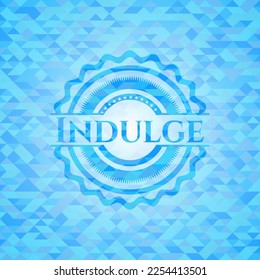 Indulge sky blue mosaic emblem. 