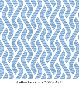 Indulge in the soothing beauty of this S-shaped wave pattern, available in serene shades of blue and white. Perfect for textiles or wallpaper, this design offers a chic and modern touch