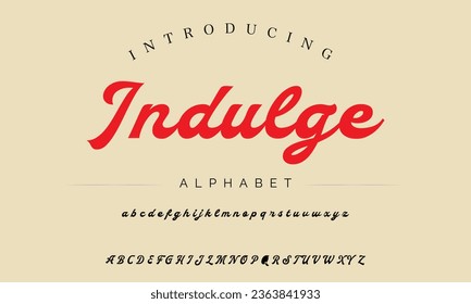Indulge Sport Modern Italic Alphabet Font. Typography urban style fonts for technology, digital, movie logo design. vector illustration