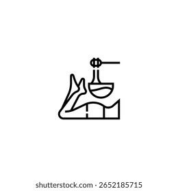 "Indulge in ultimate relaxation with therapeutic foot oil treatment. This icon represents soothing spa care, aromatherapy, and holistic wellness designed to restore balance and rejuvenate your body."
