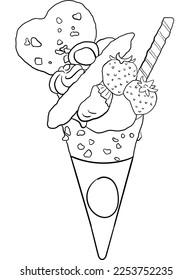 Indulge your sweet tooth with Sweet Treats, a coloring page featuring a cute and delicious ice cream outline illustration. Let your imagination run wild as you color in each tasty scoop.