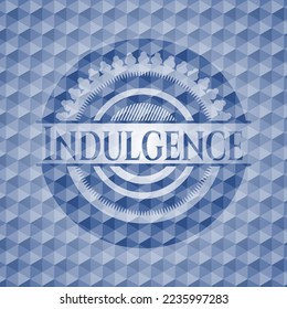 Indulgence blue badge with geometric pattern. Vector Illustration. Detailed. 