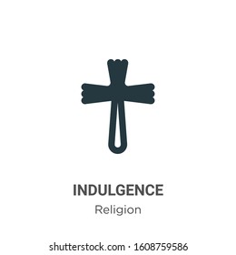 Indulgence Glyph Icon Vector On White Background. Flat Vector Indulgence Icon Symbol Sign From Modern Religion Collection For Mobile Concept And Web Apps Design.