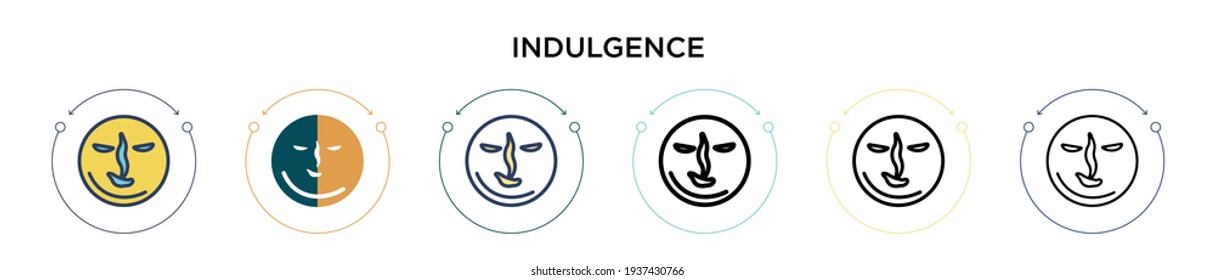 Indulgence Icon In Filled, Thin Line, Outline And Stroke Style. Vector Illustration Of Two Colored And Black Indulgence Vector Icons Designs Can Be Used For Mobile, Ui, Web