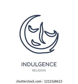 Indulgence Icon. Indulgence Linear Symbol Design From Religion Collection. Simple Outline Element Vector Illustration On White Background.