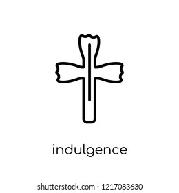 Indulgence Icon. Trendy Modern Flat Linear Vector Indulgence Icon On White Background From Thin Line Religion Collection, Editable Outline Stroke Vector Illustration