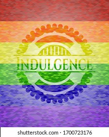 Verduldigkeit auf Mosaikhintergrund mit den Farben der LGBT-Flagge