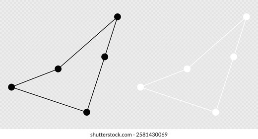 Indus constellation map set. Vector illustration.