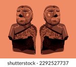 Indus valley civilization king priest vector illustration
