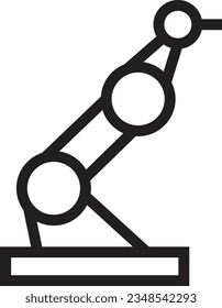 Icono de contorno de robot de máquina industrial