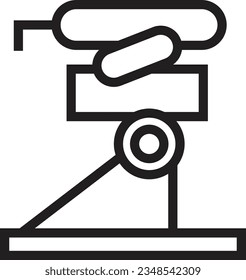 Icono de contorno de robot de máquina industrial