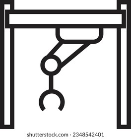 Icono de contorno de robot de máquina industrial
