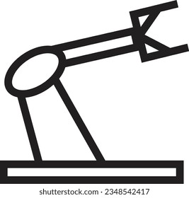 Icono de contorno de robot de máquina industrial