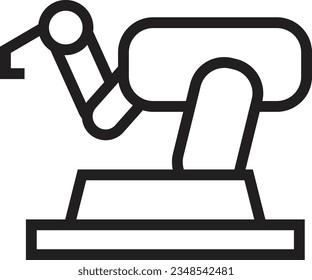 Icono de contorno de robot de máquina industrial