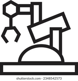 Icono de contorno de robot de máquina industrial