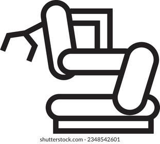 Icono de contorno de robot de máquina industrial