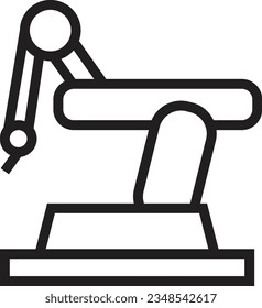 Icono de contorno de robot de máquina industrial