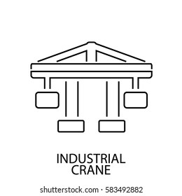 industial crane line icon