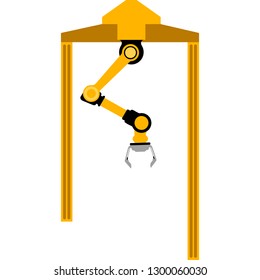 Industrail robot arm image. Vector illustration design