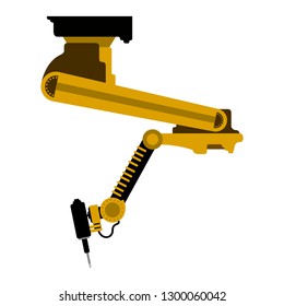 Industrail robot arm image. Vector illustration design