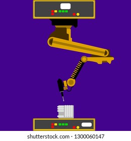 Industrail robot arm image. Vector illustration design