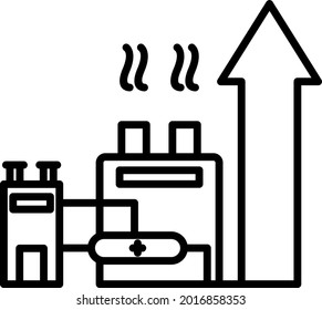 Industralization Vector Line Icon Design
