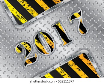 Industrial 2017 background design with metallic elements