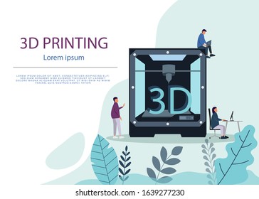 Industrial 3D printer prints a house concept. File contains transparent objects. 10 EPS.