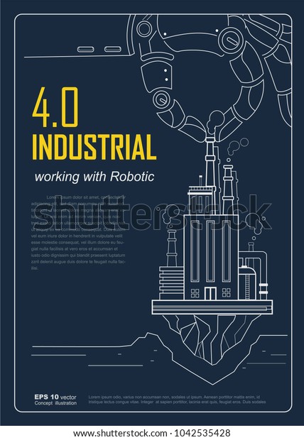 ロボットのコンセプトを持つ産業4 0 ロボット手持ちの工場会社で業界で働く ポスター パンフレット チラシのテンプレートのベクター画像デザイン のベクター画像素材 ロイヤリティフリー ロボットのコンセプトを持つ産業4 0 ロボット手持ちの工場会社で業界で働く ポスター パンフレット チラシのテンプレートのベクター画像デザイン のベクター画像素材 ロイヤリティフリー