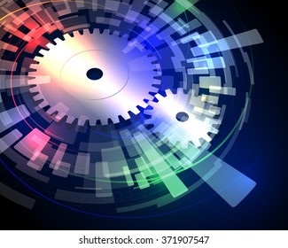 Industrial abstract image, gear and rotation, vector illustration