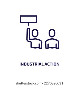 industrial action icon from user interface collection. Thin linear industrial action, action, industry outline icon isolated on white background. Line vector industrial action sign, symbol for web and